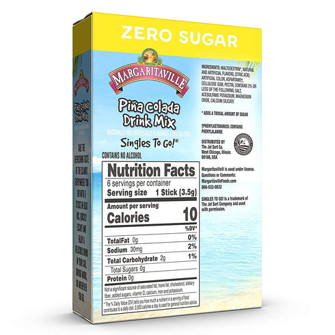 Margaritaville Singles To Go Drink Mix, Non-Alcoholic Powder Sticks (Pina Colada)...