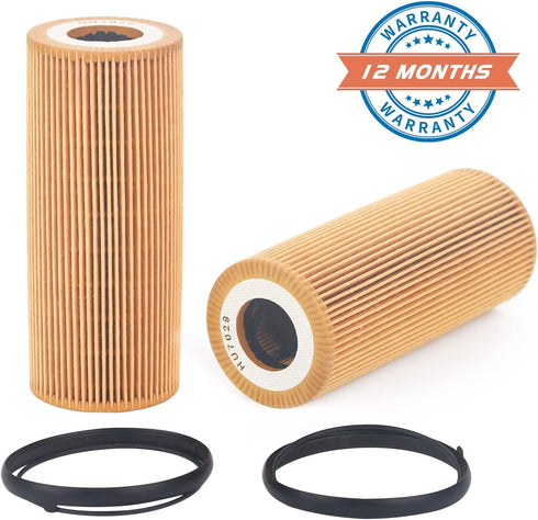 2 Pcs Engine Oil Filter Compatible With Audi Porsche VW Vehicle 2005-2018 A4 A5 A6 A7 A8 Quattro Q5 Q7 S4 S5 SQ5, 2011-2017 Cayenne Panamera, Toua...