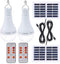 Solar Light Bulb Outdoor Rechargeable 300LM Solar Powered Light Led Bulb with Remote Timer, Lighting Sensor, 4 Lighting Mode for Chicken Coops She...