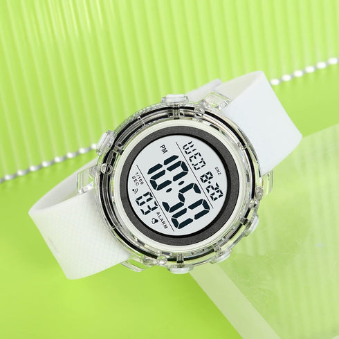 Watches for Men Multifunctional Waterproof Watch LED Digital Watch Transparent Case Silicone Strap Sports Watch...