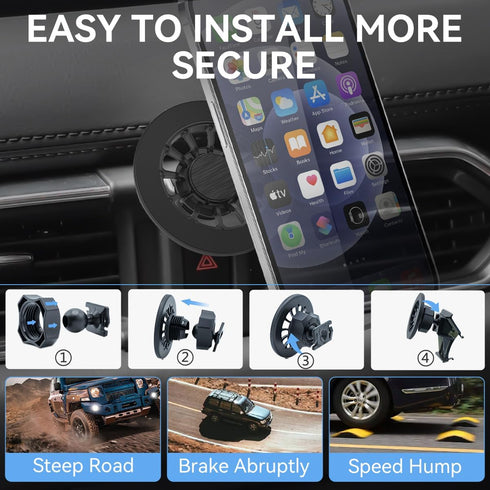 BEHAVE Magnetic Phone Holder for Mazda CX5 2024-2017,360°Adjustable Car Phone Mount fit for Magsafe iPhone,Compatible for iPhone,Android Smartphon...