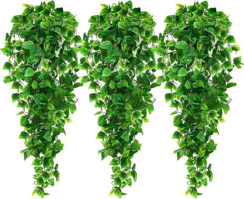 Ageomet 3pcs Artificial Hanging Plants, 3.6ft Fake Ivy Vine for Wall House Room Indoor Outdoor Decoration (No Baskets)...