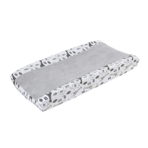 NoJo Love You to The Moon - Grey and White Elephant and Giraffe Plush Changing Pad Cover...