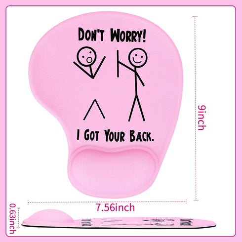 Funny Mouse Pad with Wrist Support,Pink Mouse Pad Ergonomic Mouse Pad with Comfortable Gel Wrist Rest Support, Non-Slip Base Mouse Pad for Home Of...