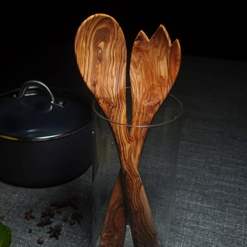 Handmade Olive Wood Utensi Set (Spoon & Spork)...