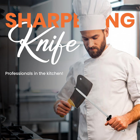 Utopia Kitchen 10 Inch Honing Steel Knife Sharpening Steel Sharpening Rod - Black...