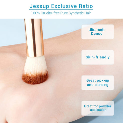 Jessup Eye Makeup Brushes Set, Premium Synthetic Eyeshadow Blending Concealer Eyebrow Eyeliner Brush, 15pcs Labeled Bamboo Make Up Brushes T137...