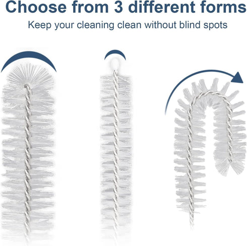 Straw Cleaner Brush Set, 12-Piece 11.8 Inch Long Botthle Cleaning Brush, Nylon Tube Brush Kit for Straws on Tumbler, Water Bottle, Sippy Cup and P...