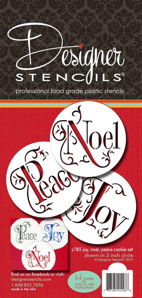 Joy, Noel and Peace Cookie Set by Designer Stencils...