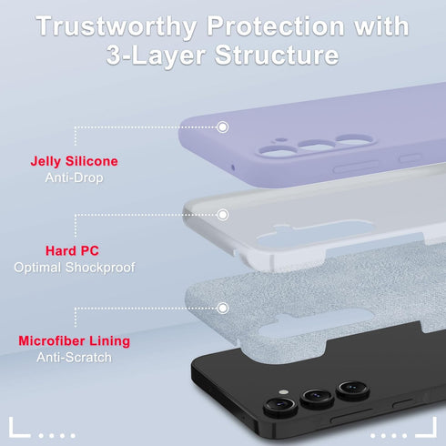 for Samsung Galaxy A35 5G Case, Silicone Phone Case with 1 Screen Protector, Soft Anti-Scratch Microfiber Lining, Full Body Shockproof Slim Cover,...