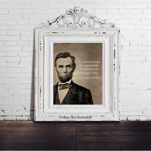 Abraham Lincoln Historic Quote - Wall Art Decor - Unframed 16x20 Inch Poster - Great Inspirational Gift - Motivational Print - American Patriotic ...