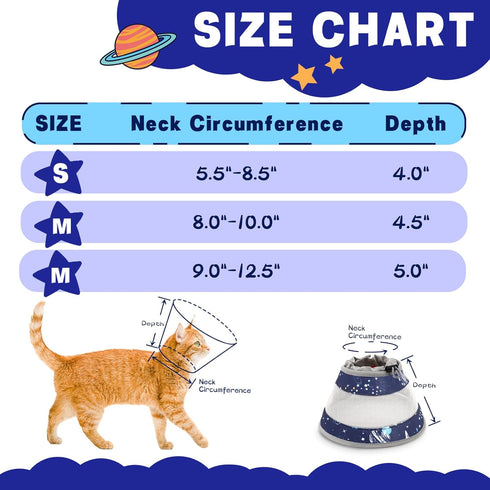 Cat Cone Collar Soft, Breathable Cat Cone Alternative After Surgery, Adjustable Cat Recovery Collar Water Resistant Cat Neck E Collar for Cats Kit...