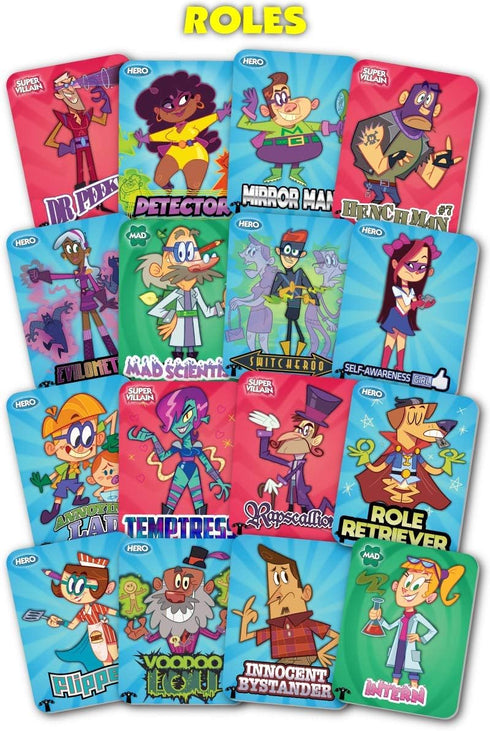 Bezier Games One Night Ultimate Super Villains, Family Friendly Party Game, Fun Game for Kids & Adults, Engaging Social Deduction, Fast-Paced Game...