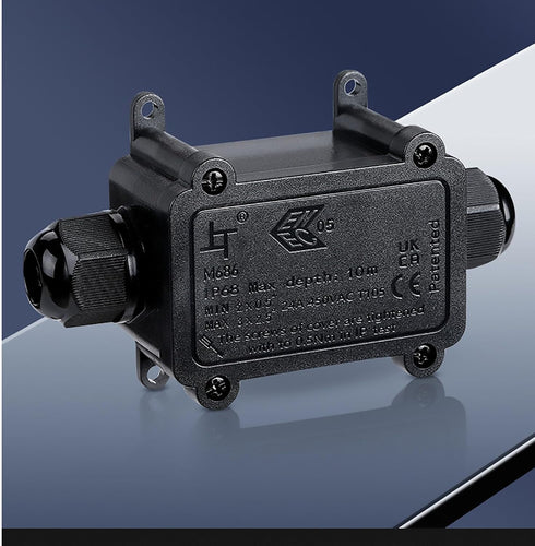 2pcs Waterproof Outdoor External 2 Way lP68 Electrical Junction Box Underground Cable Line Wires Power Cord Connector Protection...