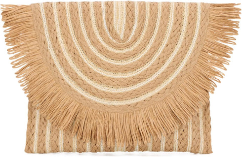 Oweisong Fringe Straw Clutch Purses for Women Summer Beach Handbag Woven Raffia Bag Causal Vacation Envelope Wallets...