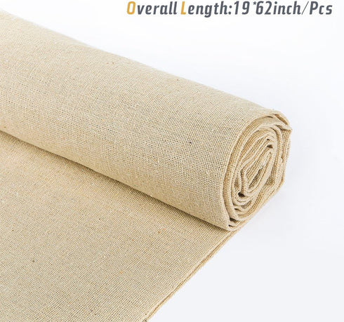 Caydo 3 Pieces Large Size Linen Needlework Fabric for Garment Craft, Flower Pot Decoration and Tablecloth, 62 by 19 Inch...