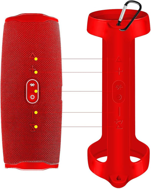 Silicone Case Cover for JBL Charge 4 Portable Waterproof Wireless Bluetooth Speaker, Travel Gel Soft Skin,Waterproof Rubber Carrying Pouch with St...