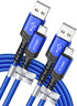 JSAUX Micro USB Cable Android Charger, (2-Pack 6.6FT) Nylon Braided Cord Compatible with Galaxy S7 S6 J7 Edge Note 5, Kindle. MP3 and More-Blue......