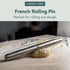 Ultra Cuisine French Rolling Pin for Baking – Tapered Stainless Steel Design with Measurements, Professional or Home Use with Pizza, Cookie, & Pas...