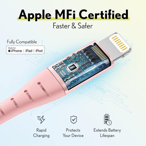 Overtime iPhone Charger Cable (1 Pack), Apple MFi Certified Lightning Cable 6ft Braided Nylon USB Cord for iPhone 14/13/12/11/Pro/Max/Mini/SE/XR/X...