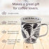 Karma Gifts 16 oz Black and White Boho Mug Beetle - Cute Coffee and Tea Mug - Ceramic Coffee Mugs for Women and Men...
