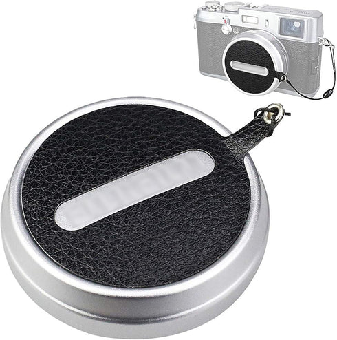 JJC Deluxe Nappa Leather Lens Cap Keeper Sticker with String for Fujifilm Fuji X100VI X100V X100F X100T X100S X100 Lens Cap Anti-lost...