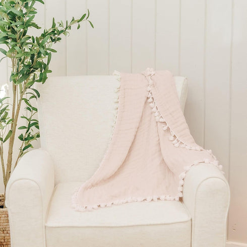 Crane Baby Muslin Swaddle Blanket, Soft Cotton Lightweight Nursery and Stroller Blanket for Baby Boys & Girls, Desert Brown, 30" x 40"...