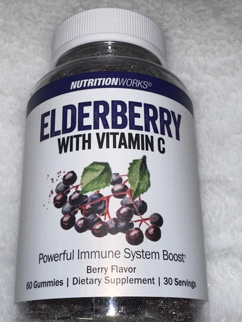 NutritionWorks Elderberry with Vitamin C Gummy, Supports Immune System, Potent Antioxidants, 60 Gummies, 30 Servings...