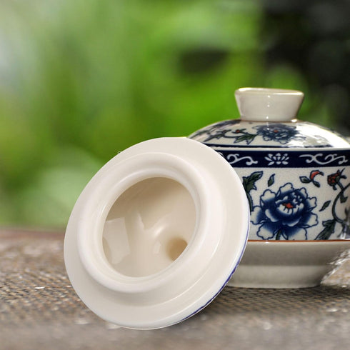 Alipis Chinese Tea Mug Lid Replacement Ceramic Blue and White Teapot Lid Tea Kettle Teapot Top Cover for Hotel Restaurant Kitchen Teaware...