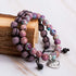 Tree of Life Bracelet - Lava Stone Essential Oil Gemstone Beaded Yoga Meditation Regalite Stone Beach Charm Bracelet Set(Purple)...