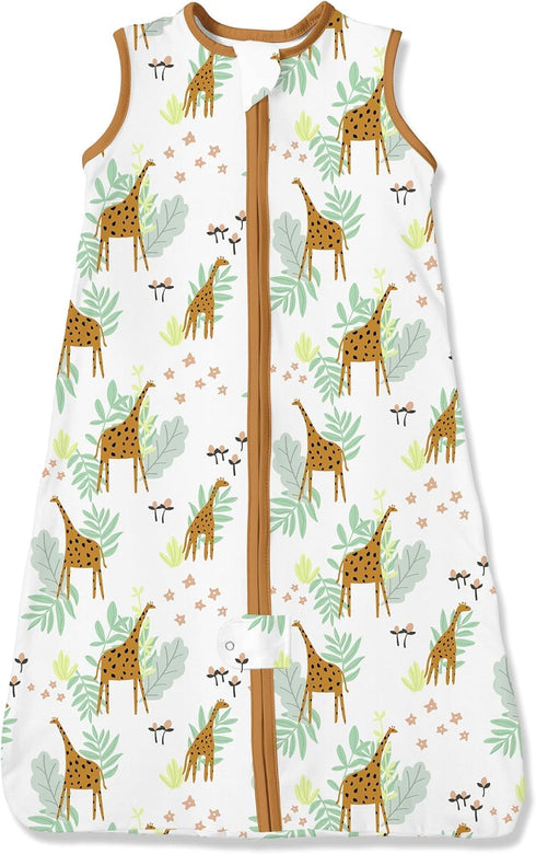 TotAha Giraffe Sleep Sack 0-6 Months, Light Baby Wearable Blanket, Stretchy Sleepsack, Silky Comfort, Buttery Soft, Swaddle Transition Sleeping Ba...