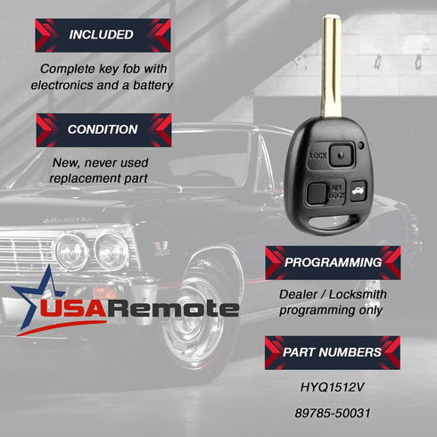 Key Fob fits 1997-2005 ES300 GS300 GS400 GS430 IS300 LS400 Keyless Entry Remote (HYQ1512V)...