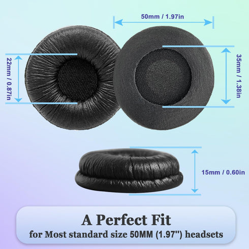 Plantronics Headset Ear Cushions, Earpads Replacement 50mm Ear Pad Covers for Plantronics Blackwire 3220 3210 3320 C320 HW251N HW261N HW510 HW520 ...