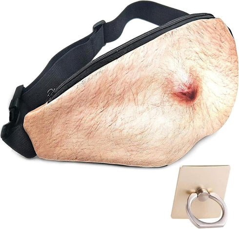 White Elephant Gifts Funny Gag Gifts,3D Men Beer Fake Belly Dad Bag Waist Packs,Waterproof Fanny Pack Unisex for Father's Day,Christmas,Stocking S...