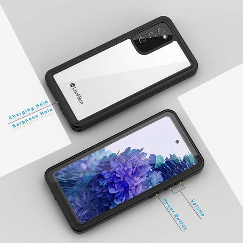 Lanhiem for Samsung Galaxy S20 FE Case, IP68 Waterproof Dustproof with Built-in Screen Protector, Heavy Duty Full Body Protective Phone Case for G...