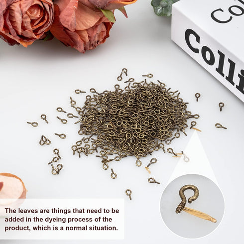 500PCS Small Screw Eye Pins, 4 x 8mm Small Eye Hooks for Jewelry Making, Eyelets Screw Threaded Clasps Hooks for Doing Art DIY, Mini Metal Hoop Pe...