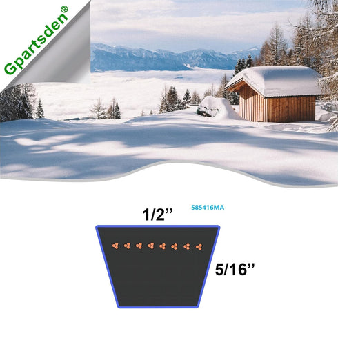 579932MA & 585416 Belt Set Replaces for Craftsman Murry 585416MA 579932 420673 Snow Blower MTD 754-0275, 954-0275, 954-0282...