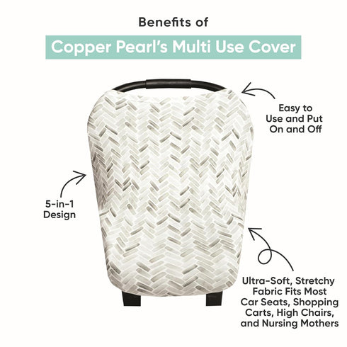 Copper Pearl Multi-Use Cover: Car Seat & Stroller Cover - Sun Protection, All-Season Use, Stylish Designs, Easy Access for Moms...