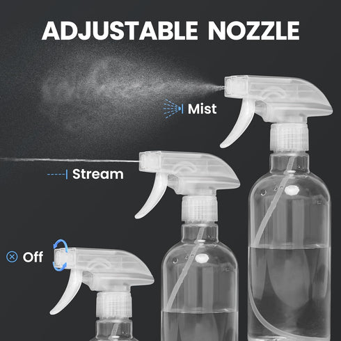 DIYSELF 2 Pack Spray Bottles for Cleaning, Empty Spray Bottle Clear, Plastic Spray Bottles Heavy Duty, Water Spray Bottle with Adjustable Nozzle, ...