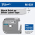 Brother Genuine P-touch M-931 Tape, 1/2" (0.47") Wide Standard Non-Laminated Tape, Black on Silver, Recommended for Home and Indoor Use, 0.47" x 2...