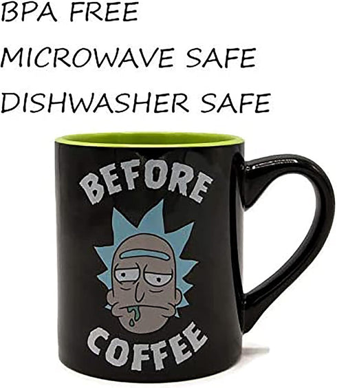 Silver Buffalo Rick and Morty Heads Line Up Ceramic Soup Mug, 24-Ounce...