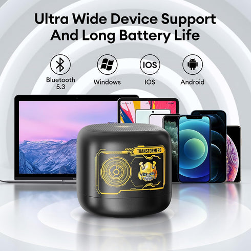 Transformers Portable Speaker Bluetooth 5.4 Loud Sound Mini Speakers Bluetooth Wireless Noise-Cancelling Microphone for iPhone Android Home Outdoo...