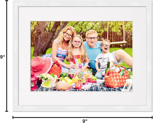 Poster Palooza 9x9 Frame White Solid Pine Wood Picture Frame | Includes UV Acrylic, Foam Board Backing & Hanging Hardware...
