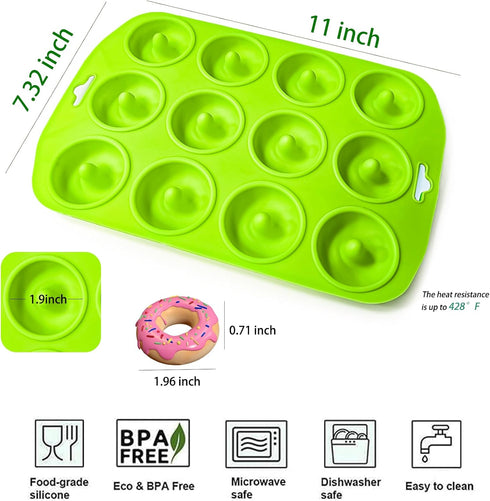 Silicone Donut Pan, Bite Size Silicone Donut Pans for baking, Mini Donut Pan, Mini Baking Pan for baking delicious donuts, Non-stick Bottom, Easy ...