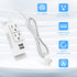 Kungfuking Power Strip with USB, Wall Mountable Socket Surge Protector Power Strip with 2 AC Outlets and 2 USB Charging Ports White Extension Cord...