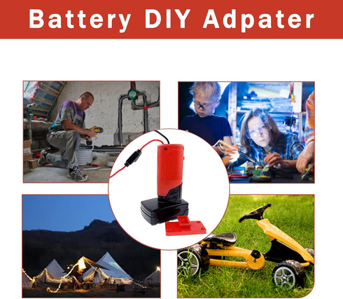 for Milwaukee 12V M12 Battery Adapter with Fuse & Switch,Power Wheels Adapter 14 Gauge Wire Power Convertor for DIY RC Trucks, RC Toys, Robotics, ...
