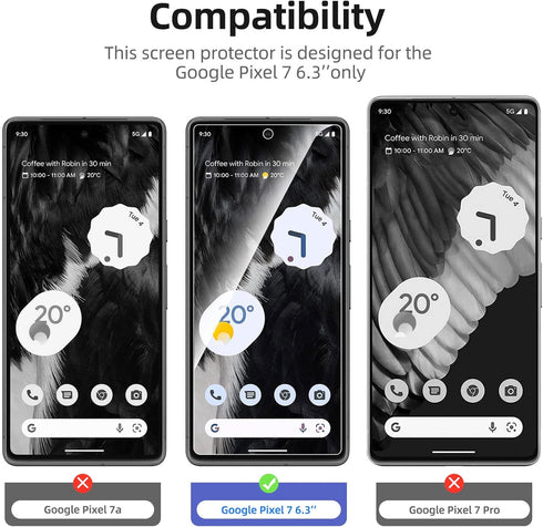 NEW'C [3 Pack Designed for Google Pixel 7 Screen Protector Tempered Glass,Case Friendly Anti Scratch, Bubble Free, Ultra Resistant......