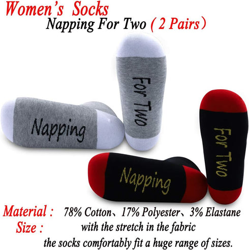 JXGZSO Pregnancy Gift Mommy To Be Socks Gifts Napping For Two Mom Sock Pregnant Mom Gift (Napping For Two Socks Set)...
