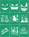 Halloween Theme Pattern Silk Screen Stencil for Painting on Wood, T-Shirt Reusable Adhesive Mesh Transfers Pumpkin Ghost Sign Stencil Door Decor C...