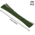 200 Pieces Dark Green Floral Stem Wire 14 Inch Stem Wire Flower Making Accessory Florist Wire for Crafts Flower Arrangement Stem Wrapping DIY Bouq...